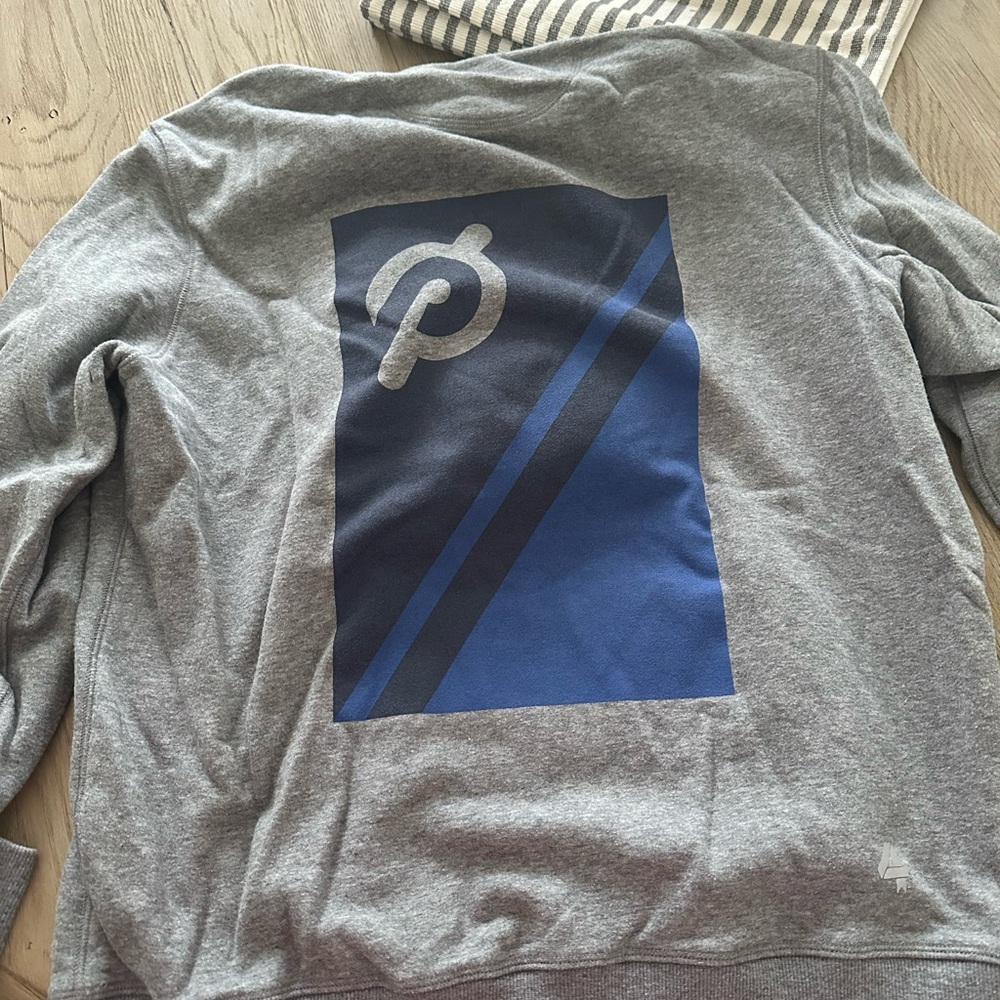 Gray and Blue Peloton Logo Sweatshirt